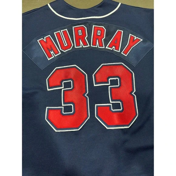 Vintage‎ Majestic Cleveland Indians Eddie Murray 33 Navy Baseball Jersey Mens XL - Picture 9 of 12